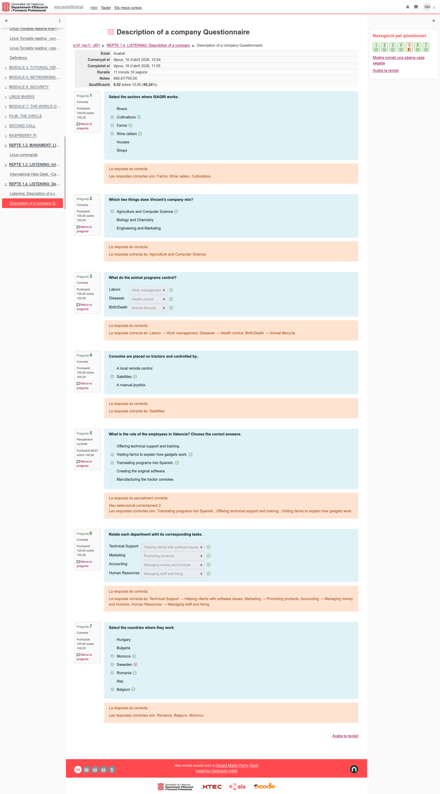 Cuestionario Description of a Company